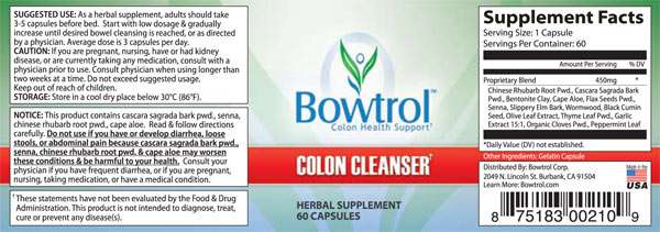 bowtrol colon cleanse ingredients